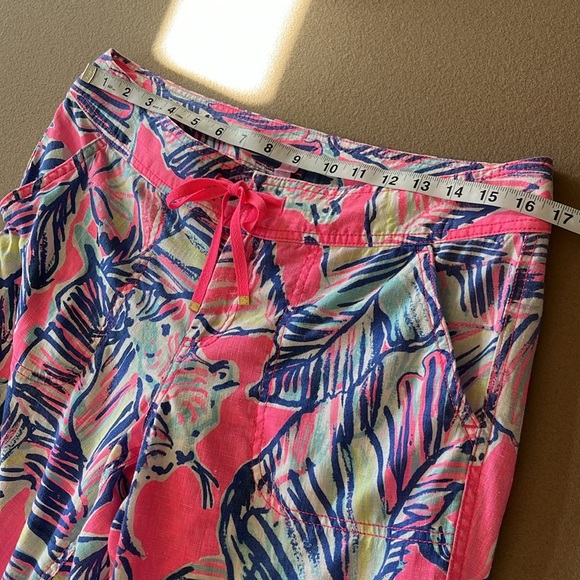 LILLY PULITZER Linen Galley Pants - Tiki Pink Cabana Crazed - 6 - Picture 5 of 13